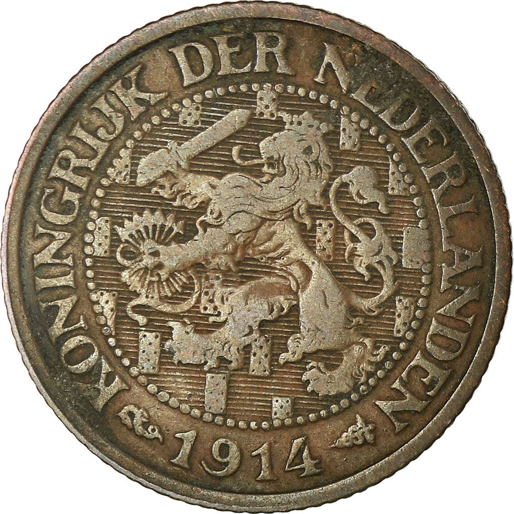 Coin, Netherlands, William III, Cent, 1914, EF(40-45), Bronze, KM:107.1