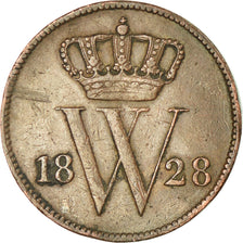 Moeda, Países Baixos, William I, Cent, 1828, Brussels, EF(40-45), Cobre, KM:47