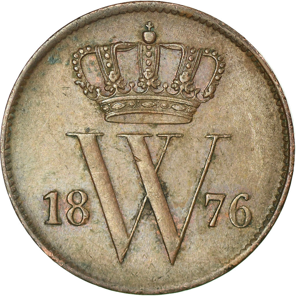 Moneta, Holandia, William III, Cent, 1876, EF(40-45), Miedź, KM:100