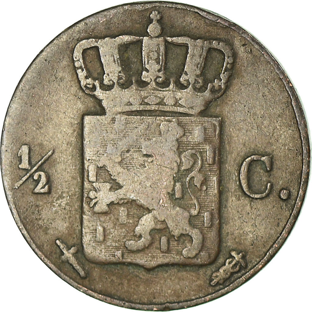 Monnaie, Pays-Bas, William III, 1/2 Cent, 1851, TB+, Cuivre, KM:90