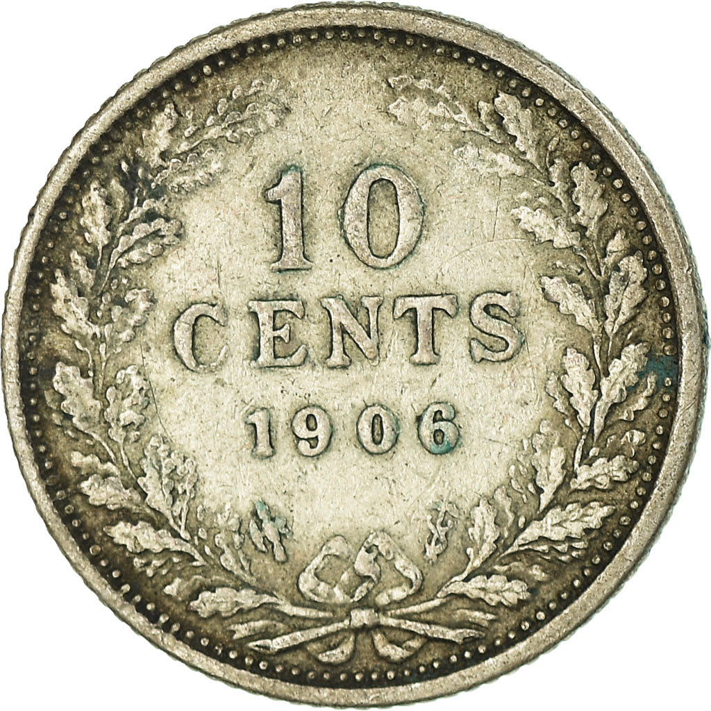 Coin, Netherlands, Wilhelmina I, 10 Cents, 1906, VF(30-35), Silver, KM:136