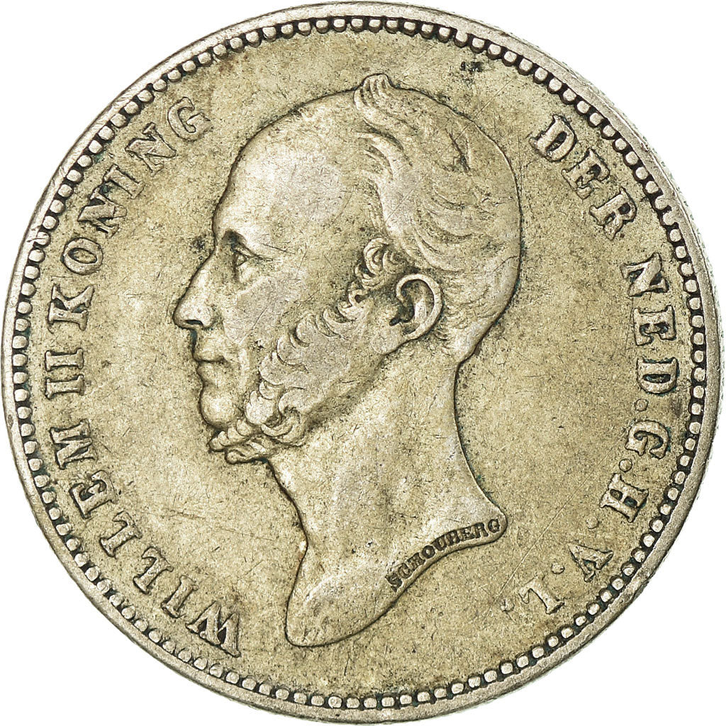Coin, Netherlands, William II, 25 Cents, 1849, Utrecht, EF(40-45), Silver, KM:76
