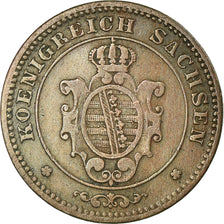 Coin, German States, SAXONY-ALBERTINE, Johann, Pfennig, 1865, Vienne, EF(40-45)