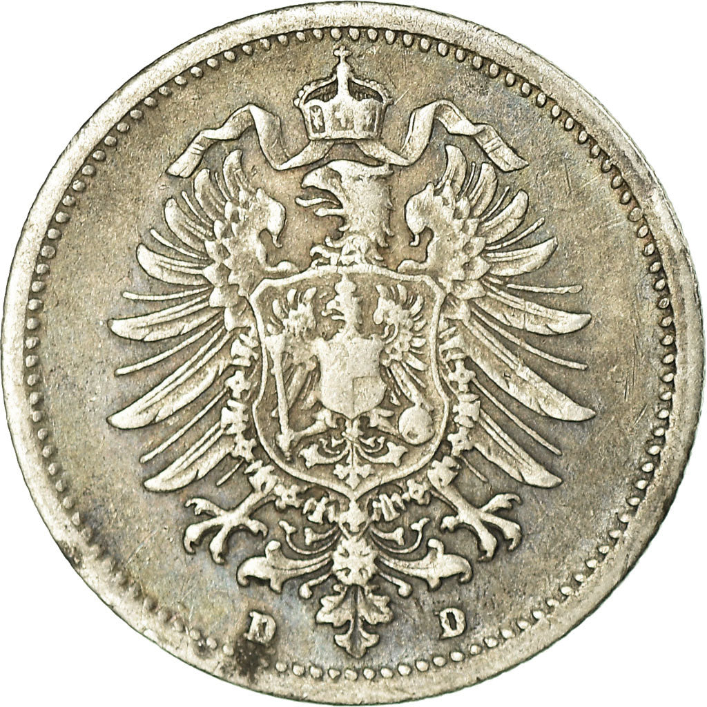 Coin, GERMANY - EMPIRE, Wilhelm I, 20 Pfennig, 1875, Munich, VF(30-35), Silver