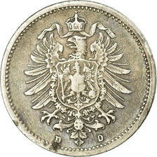 Coin, GERMANY - EMPIRE, Wilhelm I, 20 Pfennig, 1875, Munich, VF(30-35), Silver
