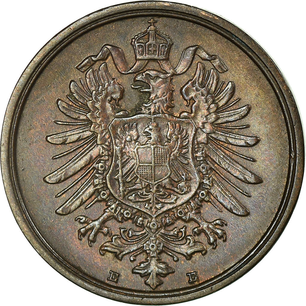 Münze, GERMANY - EMPIRE, Wilhelm I, 2 Pfennig, 1874, Muldenhütten, SS, Kupfer