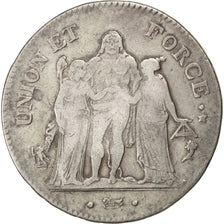 Directoire, 5 Francs Union et Force, An 5 A, KM 639.1