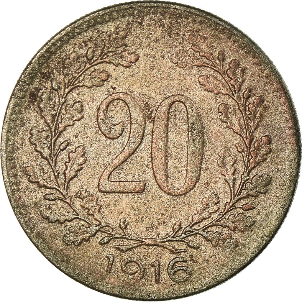 Moneta, Austria, Karl I, 20 Heller, 1916, BB, Ferro, KM:2826