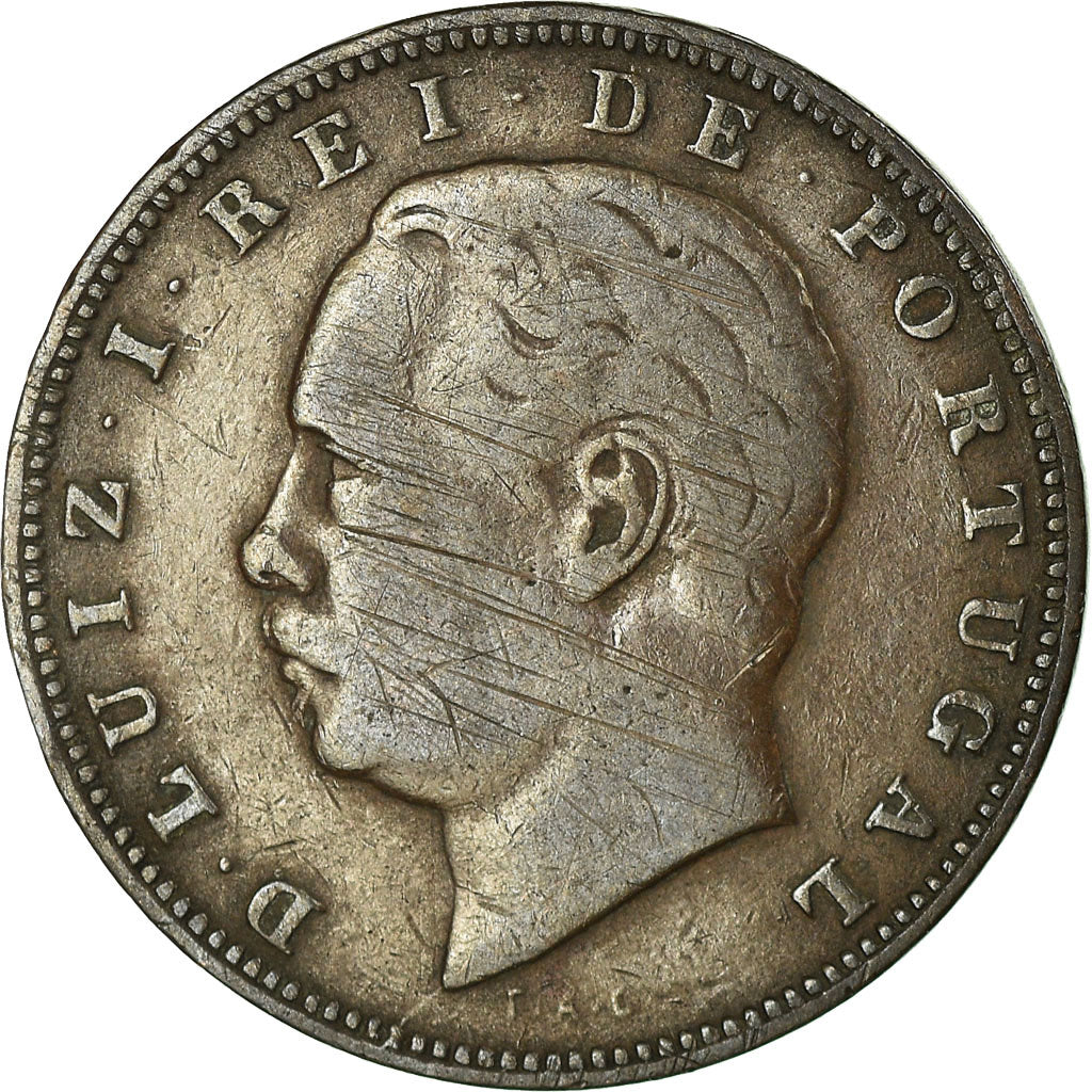 Monnaie, Portugal, Luiz I, 10 Reis, 1883, TB+, Bronze, KM:526