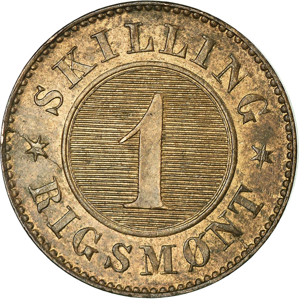 Coin, Denmark, Frederik VII, Skilling Rigsmont, 1856, EF(40-45), Bronze, KM:763