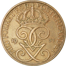 Coin, Sweden, Gustaf V, 5 Öre, 1937, AU(55-58), Bronze, KM:779.2