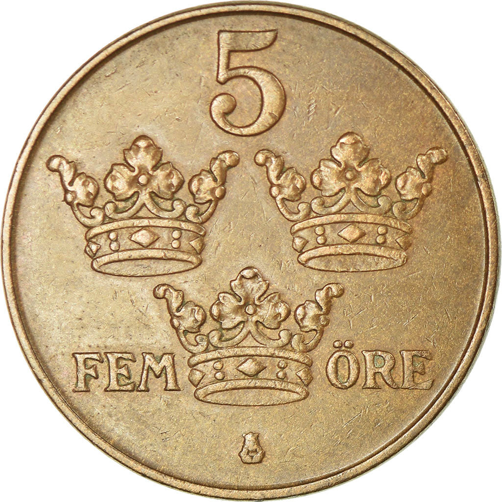 Coin, Sweden, Gustaf V, 5 Öre, 1937, AU(55-58), Bronze, KM:779.2