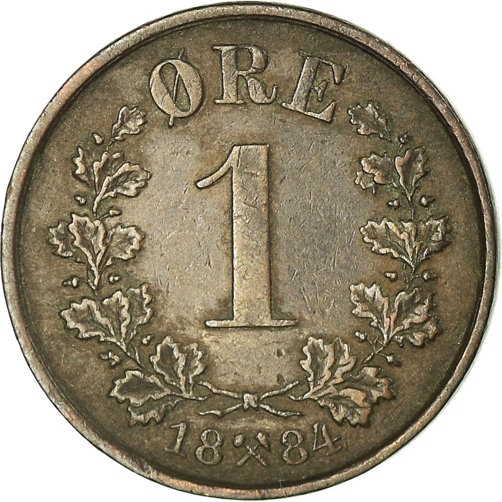 Moneta, Norvegia, Ore, 1884, SPL-, Bronzo, KM:352
