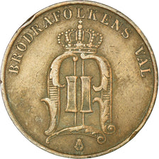 Moneta, Svezia, Oscar II, 2 Öre, 1890, BB, Bronzo, KM:746