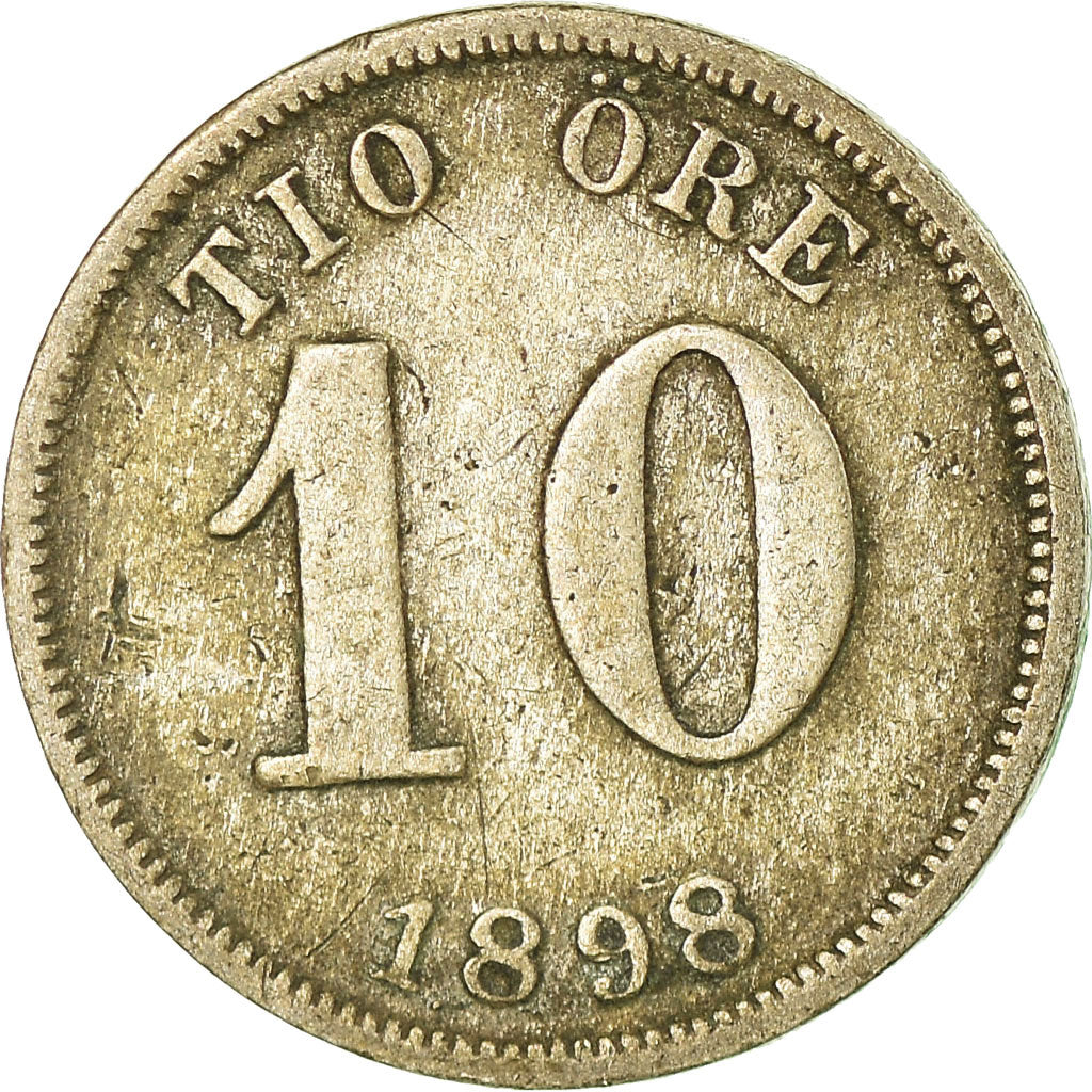 Coin, Sweden, Oscar II, 10 Öre, 1898, EF(40-45), Silver, KM:755