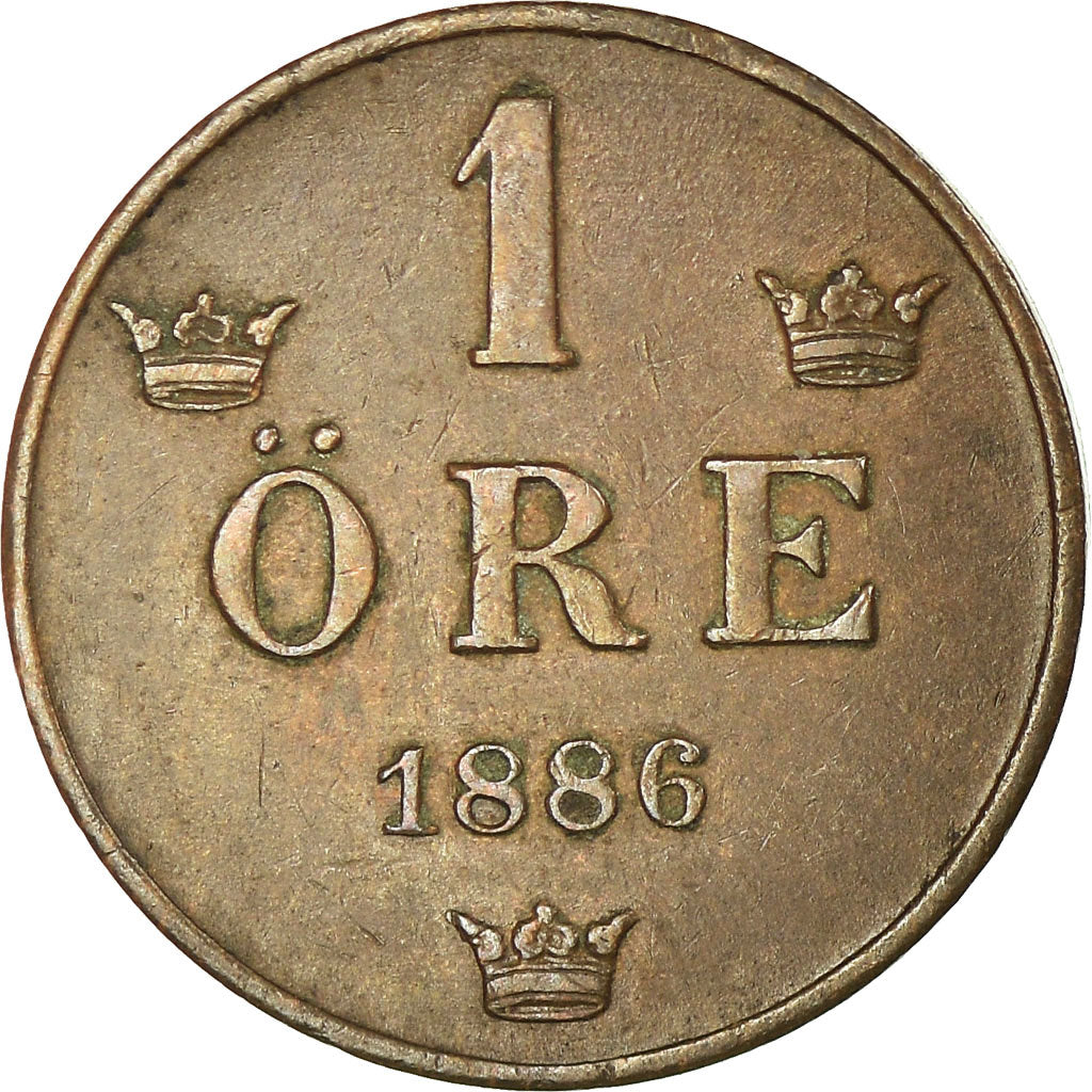 Coin, Sweden, Oscar II, Ore, 1886, EF(40-45), Bronze, KM:750