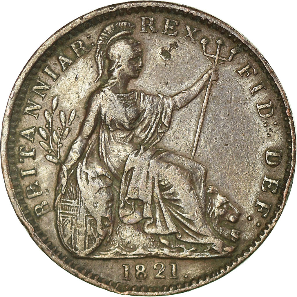 Coin, Great Britain, George IV, Farthing, 1821, EF(40-45), Copper, KM:677