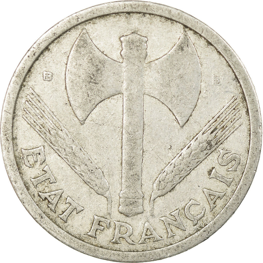 Coin, France, Bazor, 2 Francs, 1943, Beaumont - Le Roger, VF(20-25), Aluminum