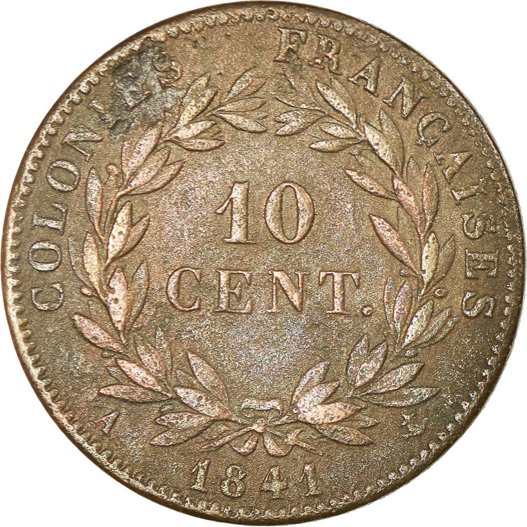Moneta, Colonie francesi, Louis - Philippe, 10 Centimes, 1841, Paris, BB