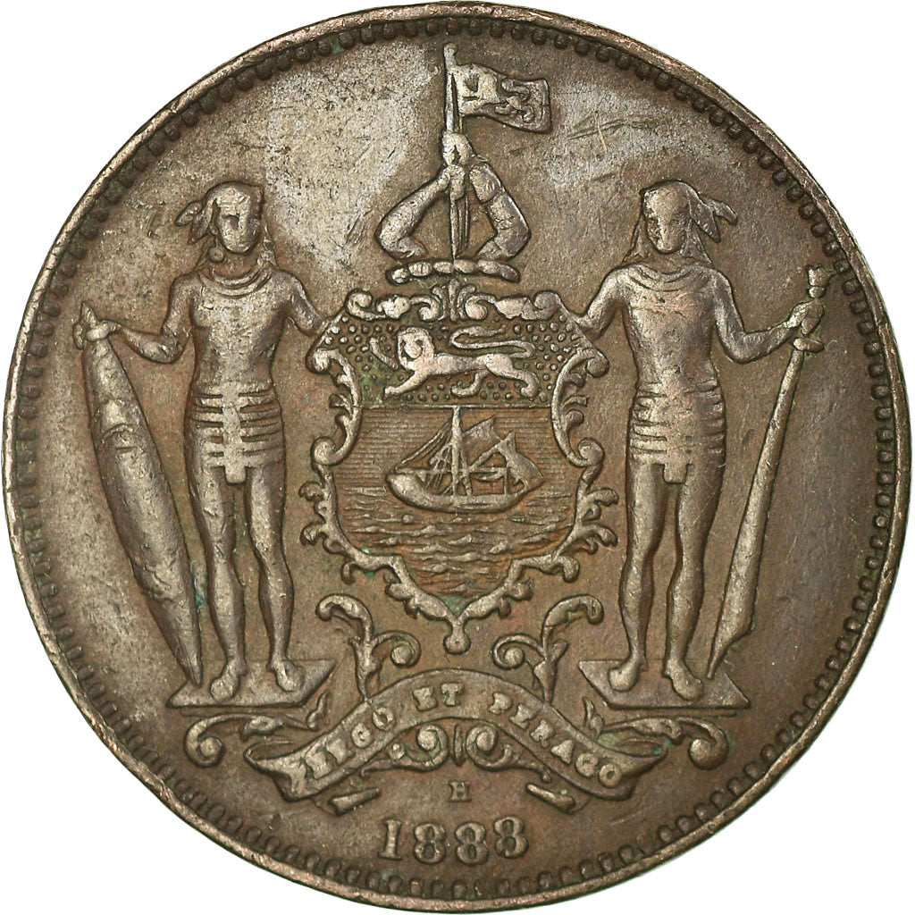 Coin, BRITISH NORTH BORNEO, Cent, 1888, Heaton, Birmingham, EF(40-45), Bronze