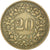 Monnaie, Suisse, 20 Rappen, 1858, Bern, TTB, Billon, KM:7