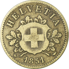 Coin, Switzerland, 10 Rappen, 1851, Bern, VF(30-35), Billon, KM:6