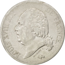 FRANCE, Louis XVIII, 5 Francs, 1818, Rouen, KM #711.2, VF(30-35), Silver,...