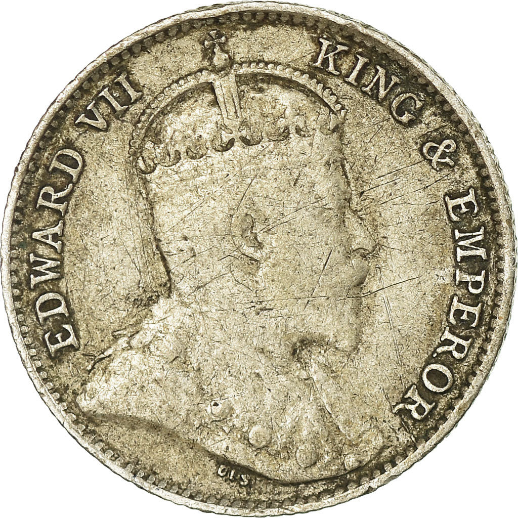 Coin, Ceylon, Edward VII, 10 Cents, 1907, VF(30-35), Silver, KM:97