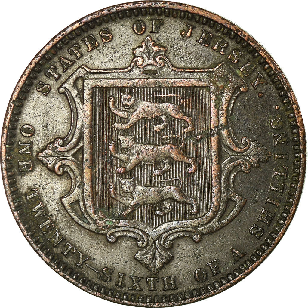 Coin, Jersey, Victoria, 1/26 Shilling, 1870, VF(20-25), Bronze, KM:4