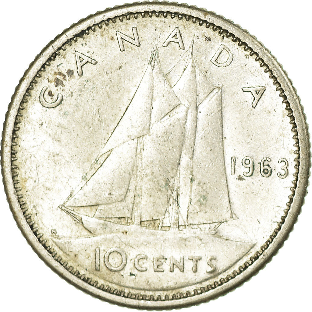 Münze, Kanada, Elizabeth II, 10 Cents, 1963, Royal Canadian Mint, Ottawa, S+