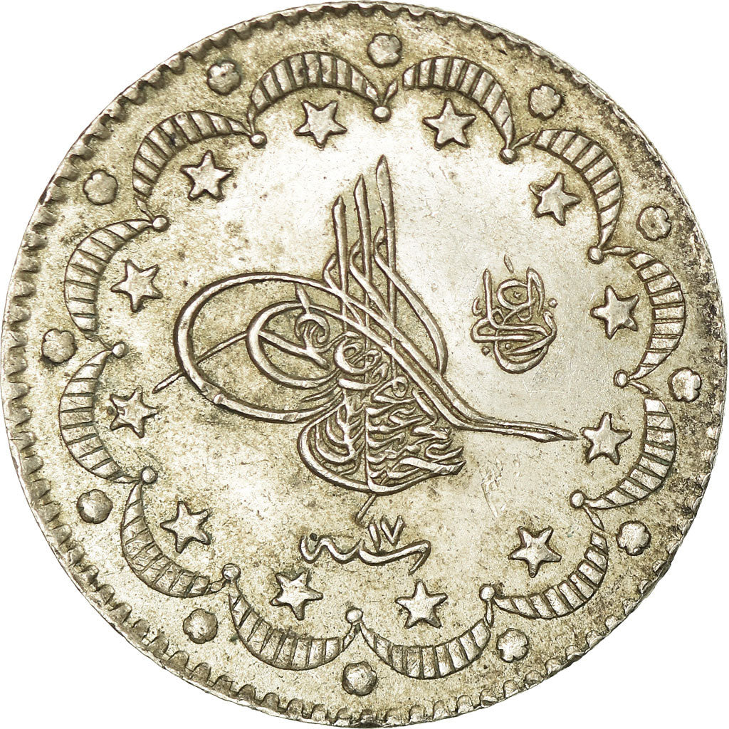 Coin, Turkey, Abdul Hamid II, 5 Kurush, 1891/AH1293, Qustantiniyah, EF(40-45)