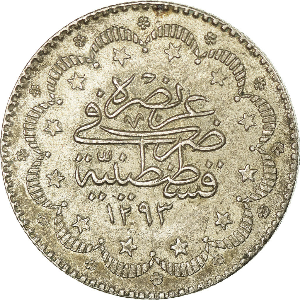 Coin, Turkey, Abdul Hamid II, 5 Kurush, 1891/AH1293, Qustantiniyah, EF(40-45)