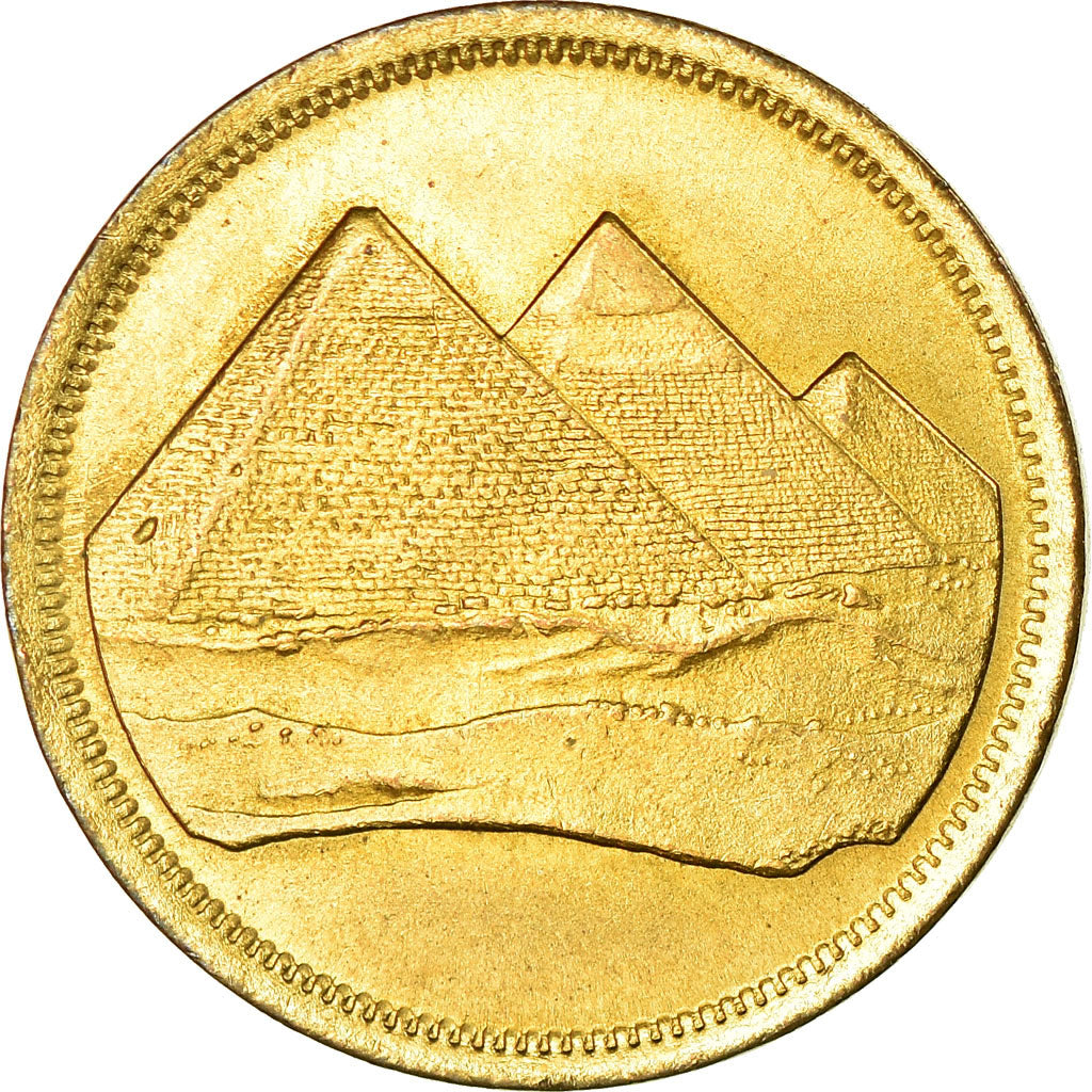 Coin, Egypt, 5 Piastres, 1994/AH1404, MS(60-62), Aluminum-Bronze, KM:622.1