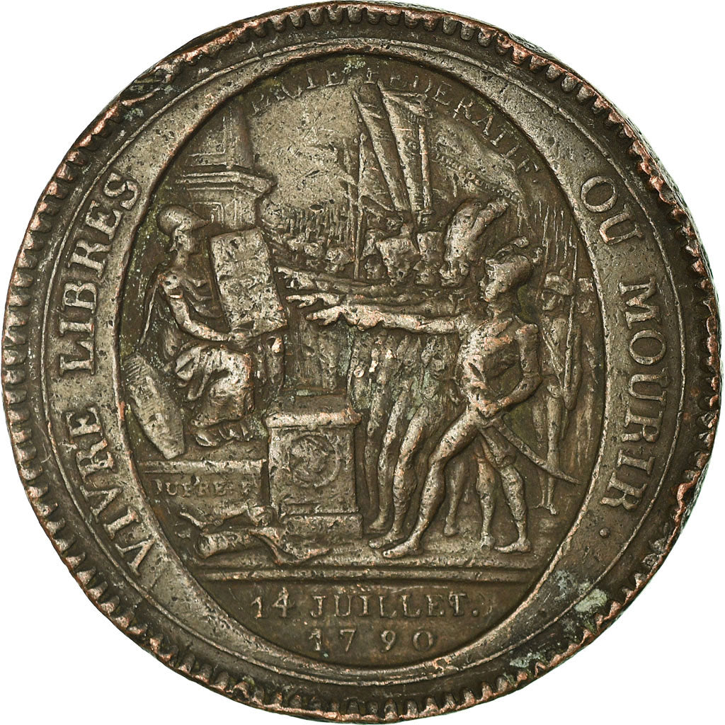 Coin, France, Monneron, 5 Sols, 1792, Paris, VF(20-25), Bronze