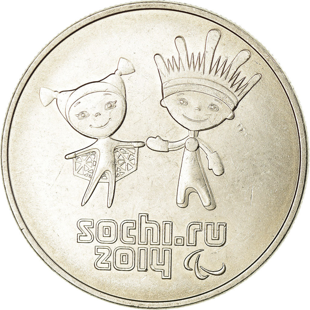 Monnaie, Russie, 25 Roubles, 2014, Saint-Petersburg, Mascotte paralympique, TTB