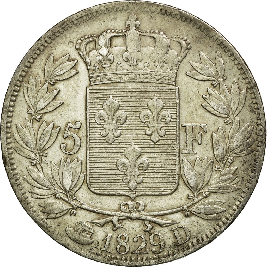 Monnaie, France, Charles X, 5 Francs, 1829, Lyon, TTB, Argent, KM:728.4