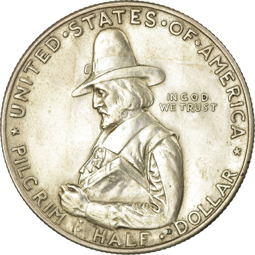 Coin, United States, Half Dollar, 1920, U.S. Mint, Philadelphia, Pilgrim
