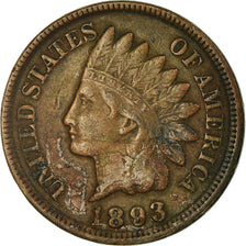 Coin, United States, Indian Head Cent, Cent, 1893, U.S. Mint, Philadelphia