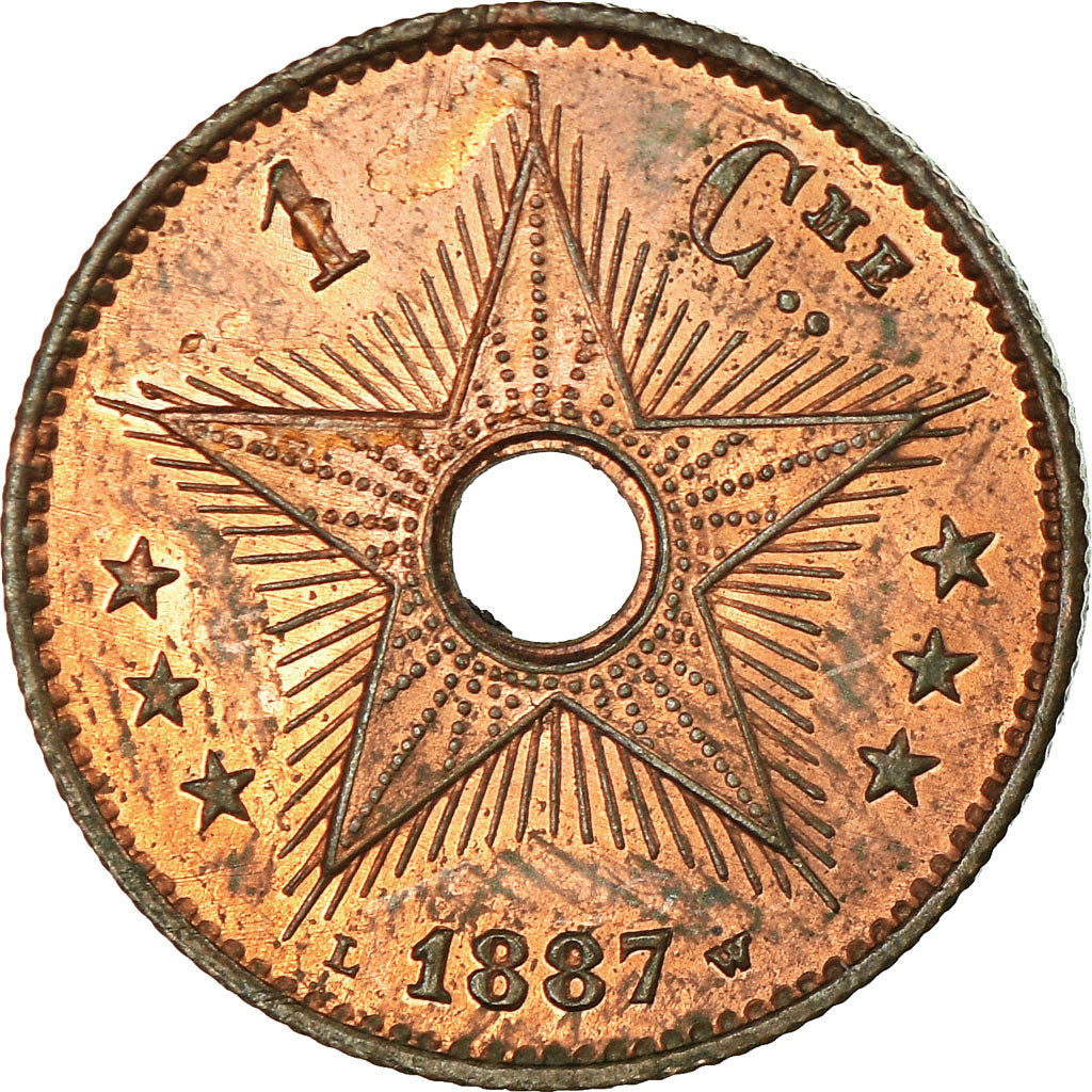 Monnaie, CONGO FREE STATE, Leopold II, Centime, 1887, TTB, Cuivre, KM:1
