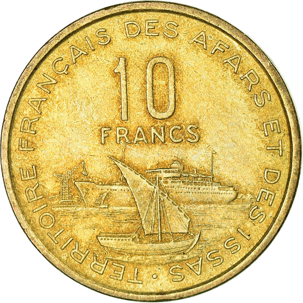 Coin, FRENCH AFARS & ISSAS, 10 Francs, 1970, Paris, EF(40-45), Aluminum-Bronze