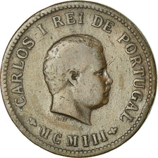 Coin, INDIA-PORTUGUESE, 1/2 Tanga, 30 Reis, 1903, VF(20-25), Bronze, KM:16