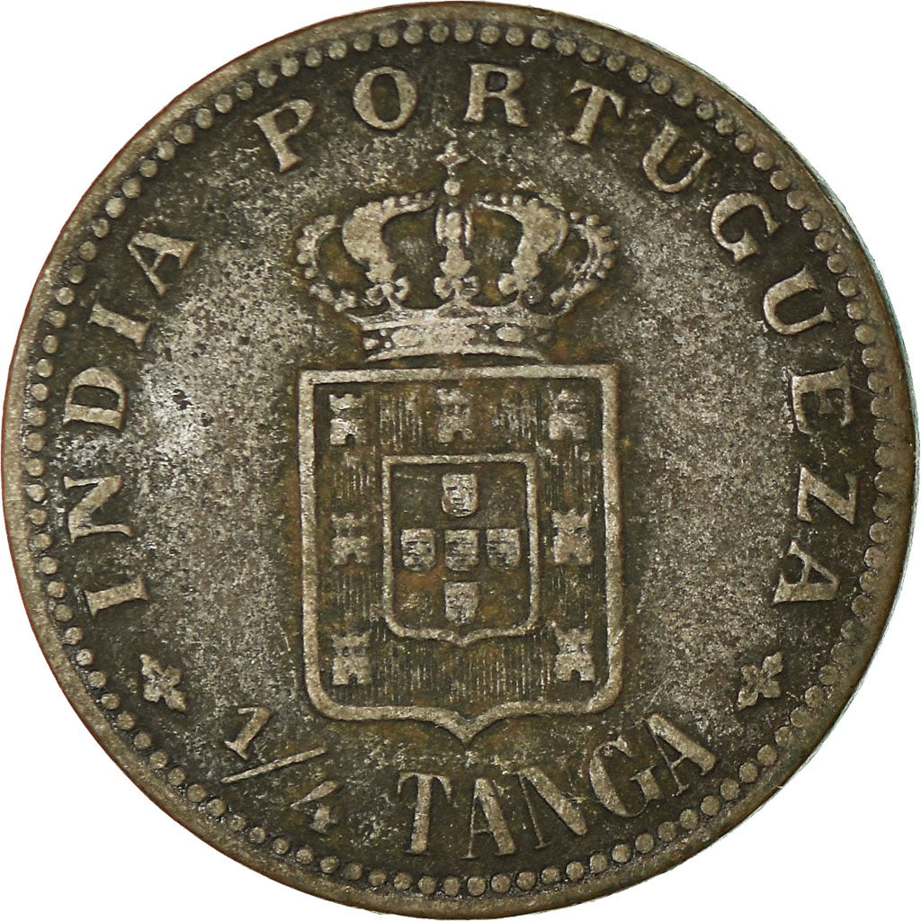 Moneda, INDIA PORTUGUESA, 1/4 Tanga, 15 Reis, 1903, BC+, Bronce, KM:15