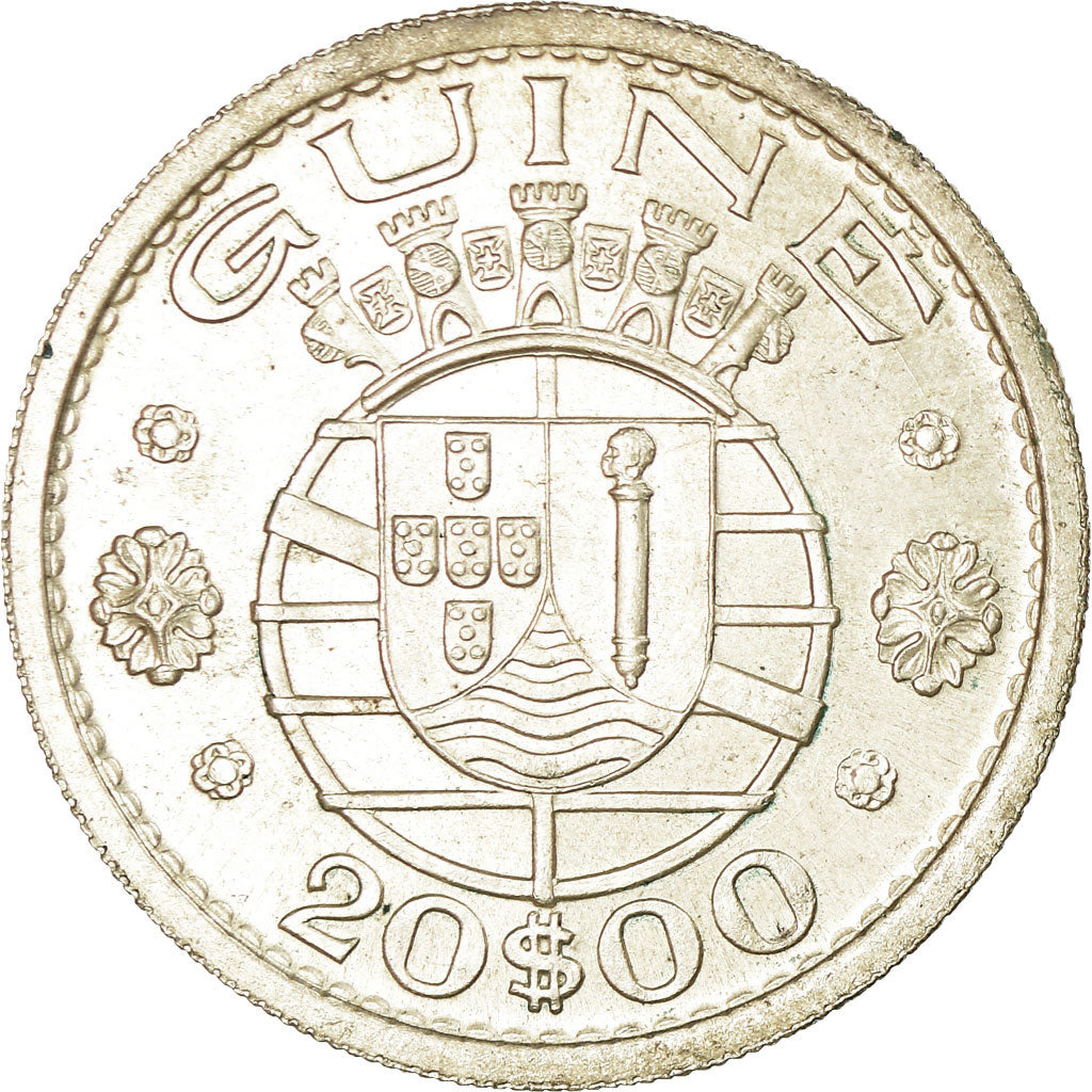 Moneda, Guinea-Bissau, 20 Escudos, 1952, MBC, Plata, KM:11