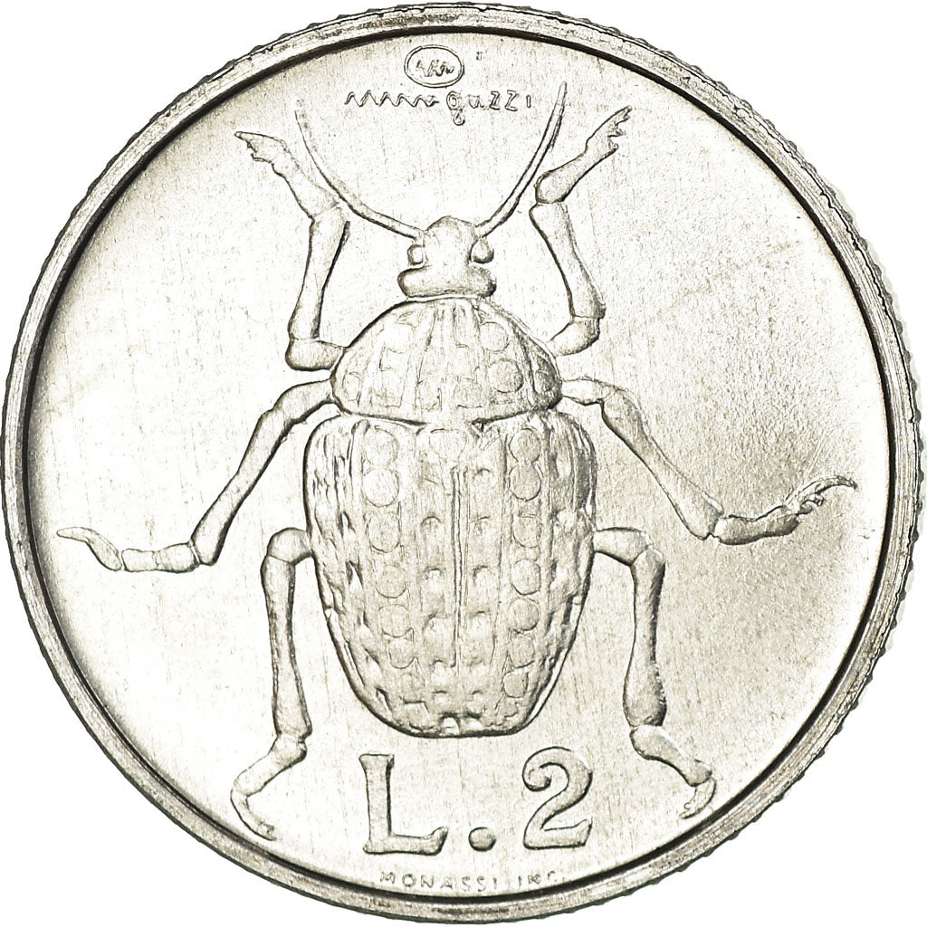 Monnaie, San Marino, 2 Lire, 1974, Rome, FDC, Aluminium, KM:31