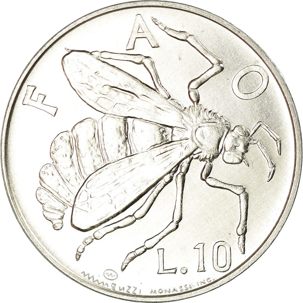 Moneta, San Marino, 10 Lire, 1974, Rome, FDC, Alluminio, KM:33