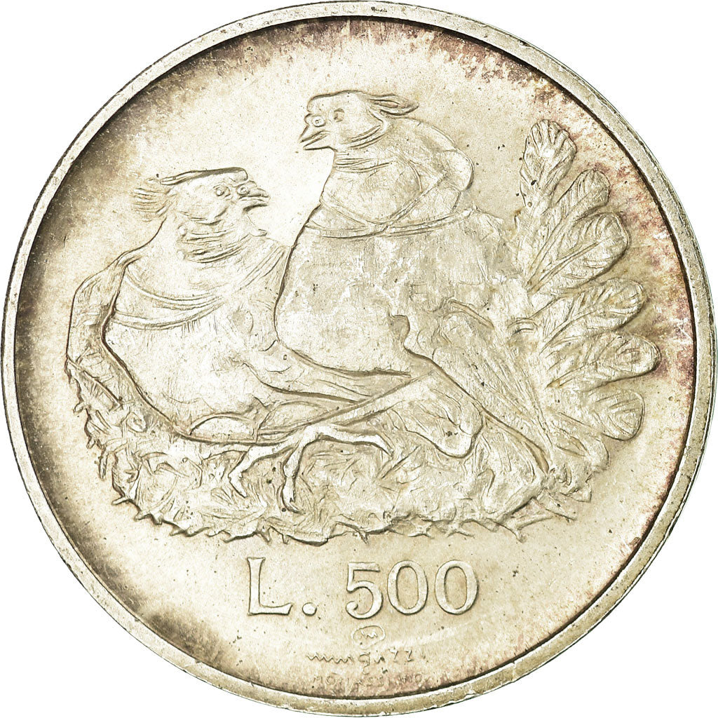 Moeda, San Marino, 500 Lire, 1974, Rome, AU(55-58), Prata, KM:37
