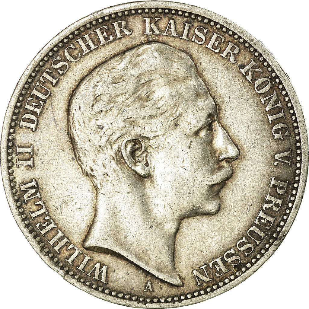 Coin, German States, PRUSSIA, Wilhelm II, 3 Mark, 1909, Berlin, EF(40-45)