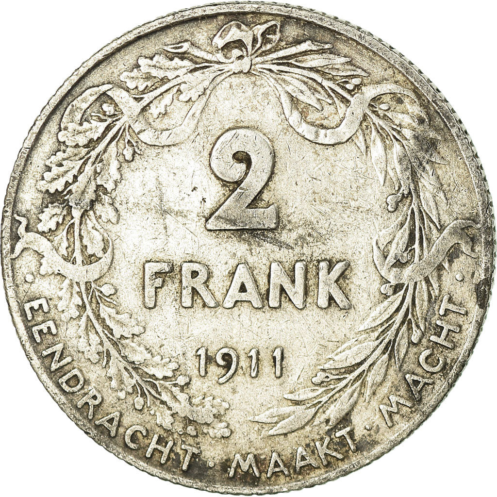 Coin, Belgium, 2 Francs, 2 Frank, 1911, VF(30-35), Silver, KM:75