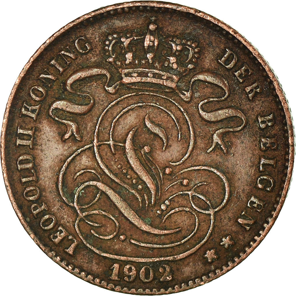Moneta, Belgio, Leopold II, Centime, 1902, BB, Rame, KM:34.1