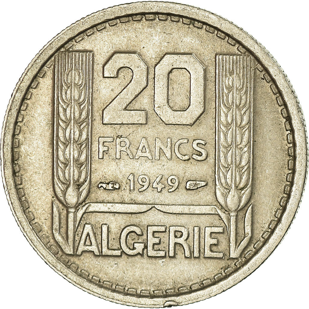 Coin, Algeria, 20 Francs, 1949, Paris, EF(40-45), Copper-nickel, KM:91